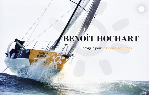 Réalisation du Site internet du skipper Benoit Hochart - 'La chaîne de l'espoir'. Présentation du projet, du skipper et de ses partenaires. J'ai réalisé la programmation des templates du site. Le contenu du site est intégralement administrable via le Cms Kirby.