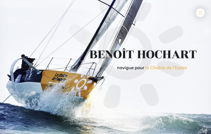 Réalisation du Site internet du skipper Benoit Hochart - 'La chaîne de l'espoir'. Présentation du projet, du skipper et de ses partenaires. J'ai réalisé la programmation des templates du site. Le contenu du site est intégralement administrable via le Cms Kirby.